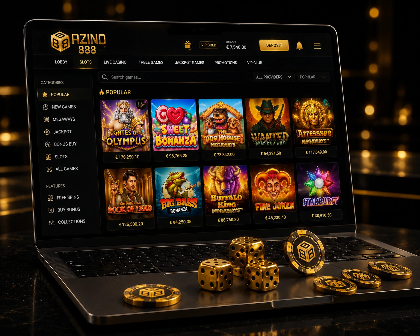 Основные игровые провайдеры Azino 888